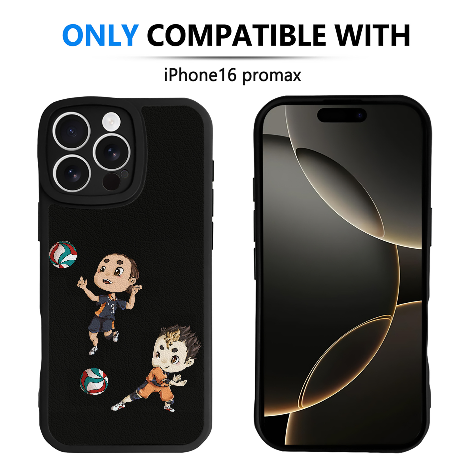 （画像用） ハイキュー!! Haikyu!! 【iPhone 16シリーズ対応】シリコンスマホケース（レザー調） 材質：シリコン